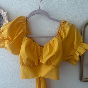 Yellow Ruffled Women's Top